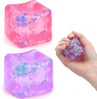 Fun   Gentle 2 Pack Stress Relief Fidget Cubes - Squishy Ice Balls For All Ages