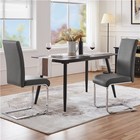 Dining Chairs Modern Faux Leather Dining Room Chairs Metal Home Kitchen Gray 2pc