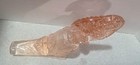 Vtg 30s Art Deco Czech Pink Perfume Bottle Etched   Cut Glass   no Damage 