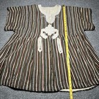 Vintage Ghana Smock Mens Xl Fugu Batakari Hand Woven Striped African Tunic