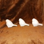 Creative Co-op White Speckled Stoneware Birds Set Of 3