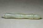Chinese Antique Old Natural Jade Hand-carved Calligraphy Brush Statues