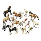 H k Schleich Figurine Set Horses Lot Of 8 Plus Accessories