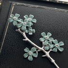 Tateossianturquoise Blue Lapel Pin Cherry Blossom Crystal Dapper Gentleman