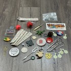 Vintage Junk Drawer Lot Toys Lighter Keychains Crafts Figures Pins Dairy Key