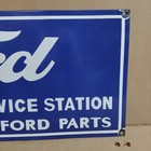 Ford Authorized Service Station Porcelain Enamel Sign  36 X 15 Inches 1 Side