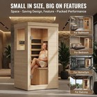 1-2 Person Far Infrared Sauna Canadian Hemlock Wood Low Emf Bluetooth Speakers