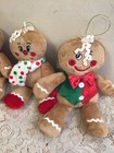Dan Dee Gingerbread Boys   Girl Christmas Plush Stuffed Ornaments Set Of 3