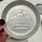 Vintage  Set Of 4 Stanhome Anodized Aluminum Coasters Silver