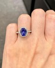 1 99 Ct Oval Natural Tanzanite Diamond Engagement Ring 14k Solid White Gold