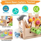 Wooden Kids Tool Set  30pcs Toy Tools For Toddlers With Vest  Tool Kit Toddler M