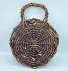 Vintage Woven Willow Wall Pocket Basket  Hanging Planter Rustic Farmhouse 