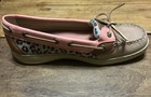 Sperry Top Sider Pink Animal Print New 7 5 Slip On Boat Shoes