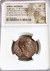 Roman Augustus Tetradrachm Ngc Vf Ancient Silver Coin  Year 30