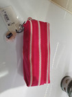 Nwt Kipling Gitroy Pencil Case Cosmetic Case Happy Pink Red Monkey Charm