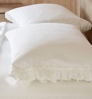 700 Tc Cotton  4 Pc Ruffled Sheet Set  Solid White Twin Twin Xl