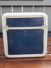 Vintage 50 s Samsonite Blue Marble 4712 Train  Makeup Case With Key   Tray