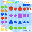 1218 Pcs Foam Stickers 7 Colors Self Adhesive Foam Shapes Sticker For Kids Craft