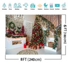 Christmas Backdrop 8x6ft Fireplace Xmas Tree Gift Party 11-752