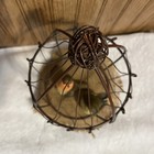 Very Old Vintage Wire Rustic Bird Cage W  2 Birds 9 1 2 Inch L  k