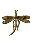 Vintage Gold Tone Beautiful Rhinestone Wings Insect Dragonfly Brooch Pin
