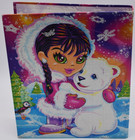 Vintage Y2k Lisa Frank Eskimo Girl Polar Bear Glitter Prism 3 Ring Binder