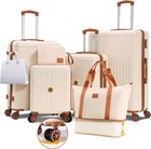Luggage Sets 3 6 Piece  Abs pc Hard Shell Suitcases   Wheels  Tsa Lock carry On