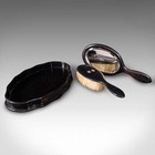 Antique Reception Hall Valet Set  English  Ebony  Mirror  Hand Brush  Edwardian