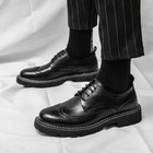Men s Brogues Dress Formal Business Round Toe Work Office Lace Up Wing Tip Shoes