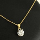 Solitaire Pendant With Chain Sterling Silver 925 1 20ctw Round Cut Moissanite
