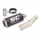 Exhaust Mid Link Pipe Carbon Muffler For Kawasaki Ninja Zx6r Zx636 2009-2026