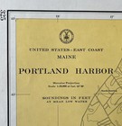 Vintage 1967 Portland Harbor Maine Nautical Chart Map - 34    X 30   