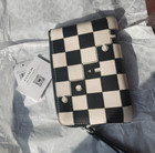 New Coach Corner Zip Wristlet With Checkerboard Print