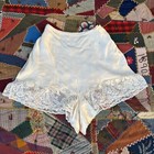 Vintage 1930s Cream Silk Satin   Bell Net Lace Hand Sewn Tap Shorts 1920s