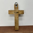 Vintage Bethlehem Wood Crucifix Cross Metal Jesus Christ Wall Hanging 4  Art