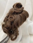 9    Shoulder Length Curly Lt Brown Doll Wig Reborn Ooak Bisque Repair Elsie
