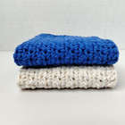 Handmade Set Of 2 Crochet Cotton Dish Cloths 8 x8 5  Inches  new 