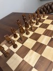 Wooden Chess Set Folding Board With Portable Storage Case  Brown beige