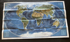 Double-sided Fold-up Wall Maps 32x20 The World  satellite National Geographic