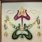 Antique Minton Hollins Art Nouveau Tile Framed Tube Lined Floral Majolica 1900