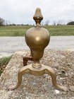 Vintage Christen Brass Cast Iron Fireplace Andirons St louis mo Claw Footed 13   t