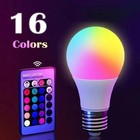 16 Color Rgb Led Bulb E27 220v Dimmable Light 24key Remote Smart Lamp