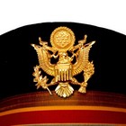 Berkshire De Luxe Vintage Us Army Officer Visor Hat Black Wool Cap Gold Lg 58cm
