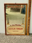 Vintage Dutch Treat Bread Advertising Mirror Thermometer Sign 15in X 23in