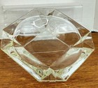 Vtg Lg Clear Glass 4 Holder Cigarette Cigar 8 x 8  X  5 d Trinket D  cor Ash Tray