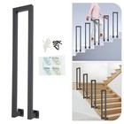 Black Hand Rail Guardrail  N-shaped Decorative Railing Side Mount Stair Railing