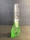 Art Deco Perfume Bottle green Color Glass czechoslovakia C1940 stamped flowers
