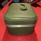 Vintage Green Train Case Make Up Travel Suitcase Luggage Carry On