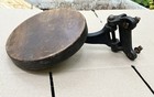 Antique Industrial Swing Out Seat Stool Cast Iron And Wood 1920s