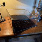 Antique Tin Slanted Glass Display Case Showcase